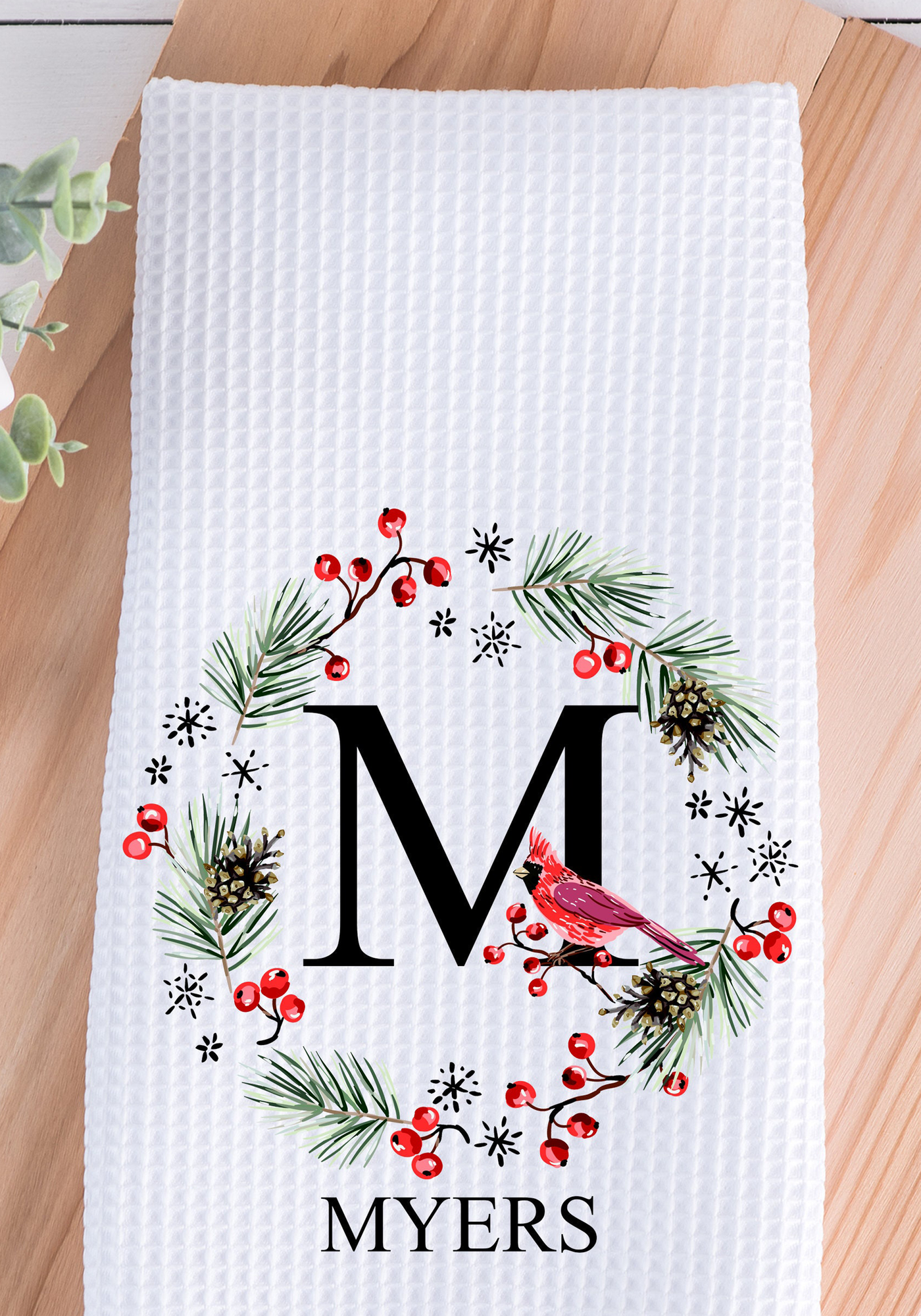 Monogram Christmas Microfiber Towel