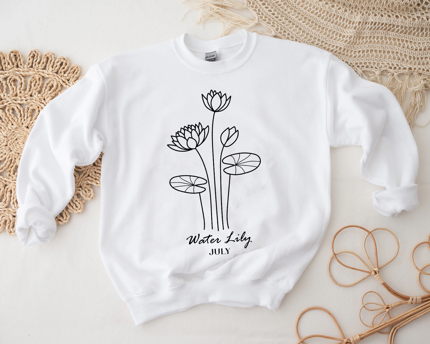 Birth Month July-Water Lillies Sweatshirt