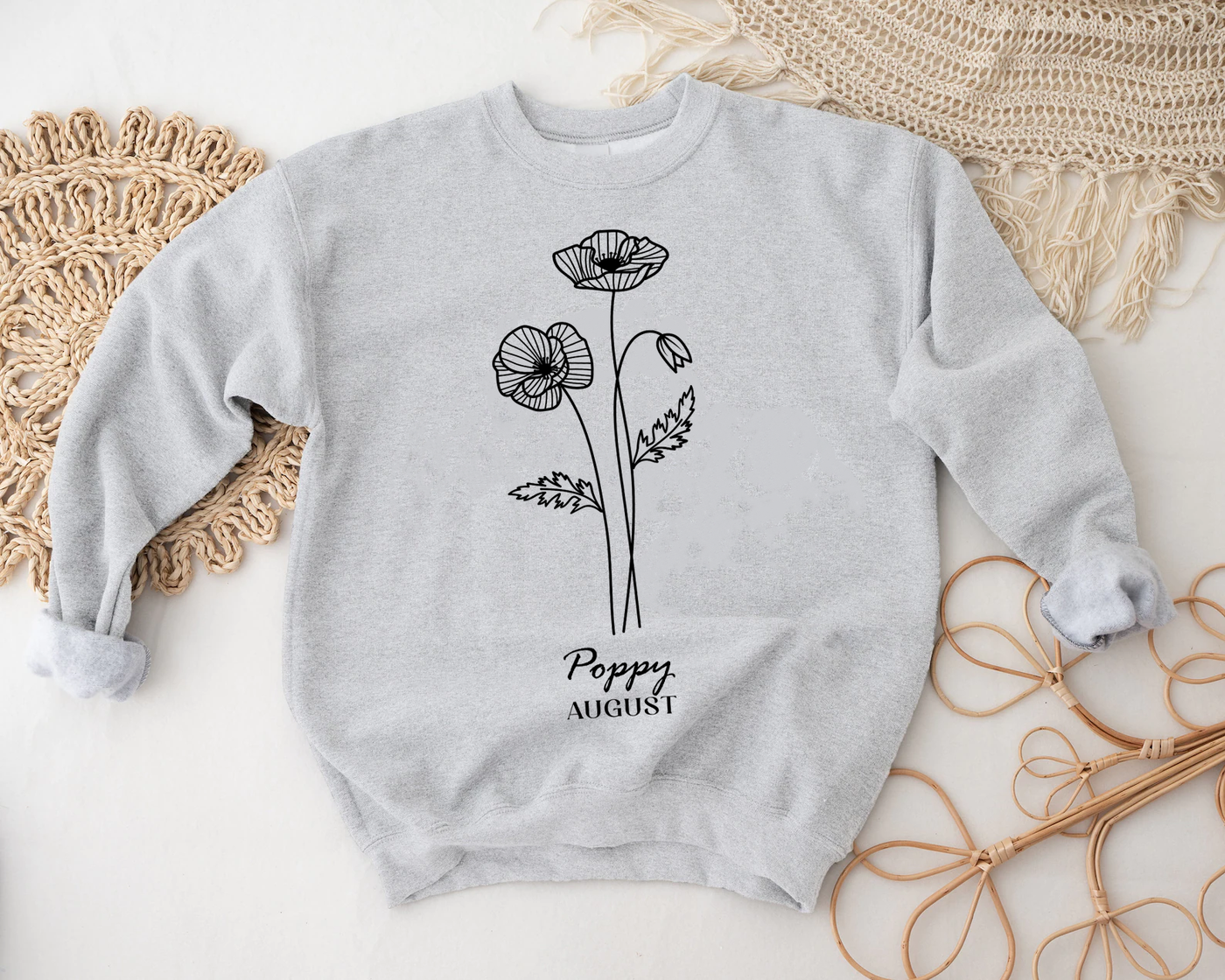 Birth Month August-Poppies Sweatshirt