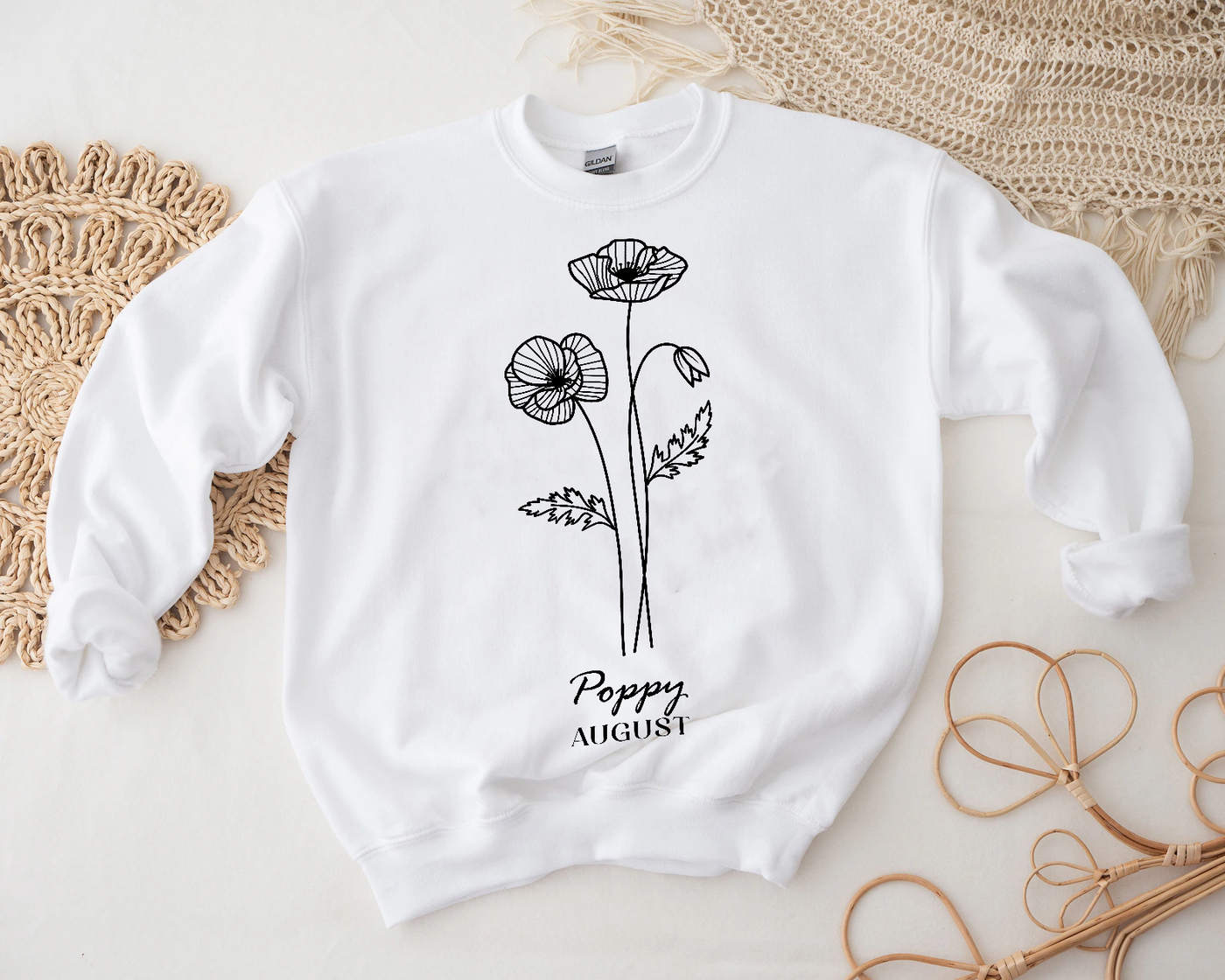 Birth Month August-Poppies Sweatshirt