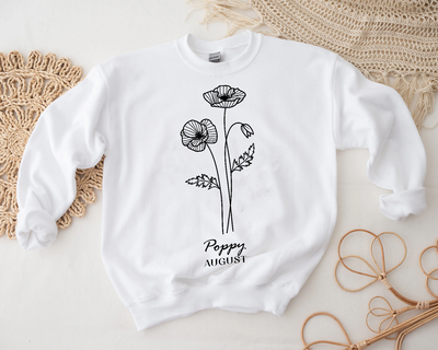 Birth Month August-Poppies Sweatshirt