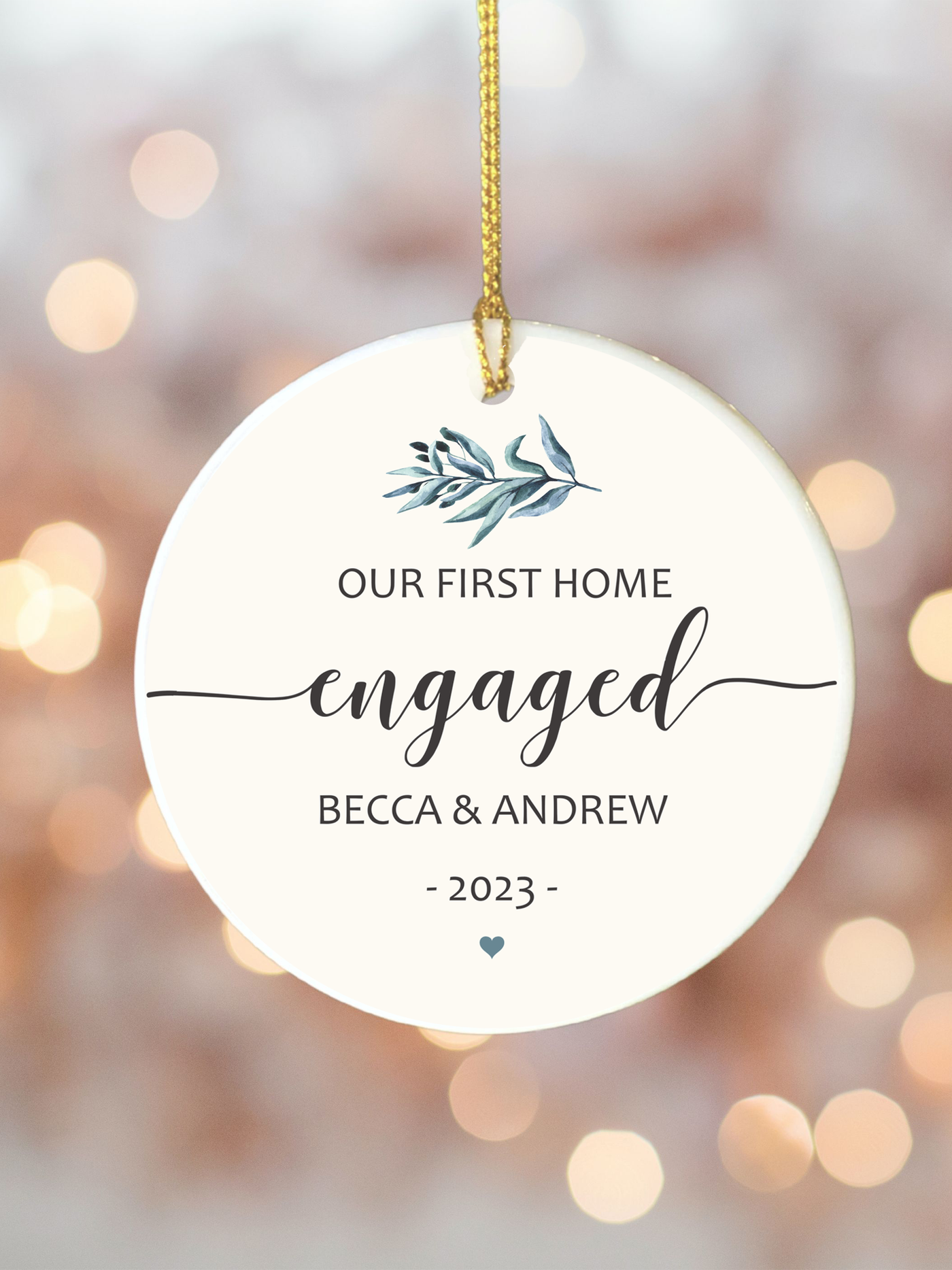 Elegant Engagement Ornament