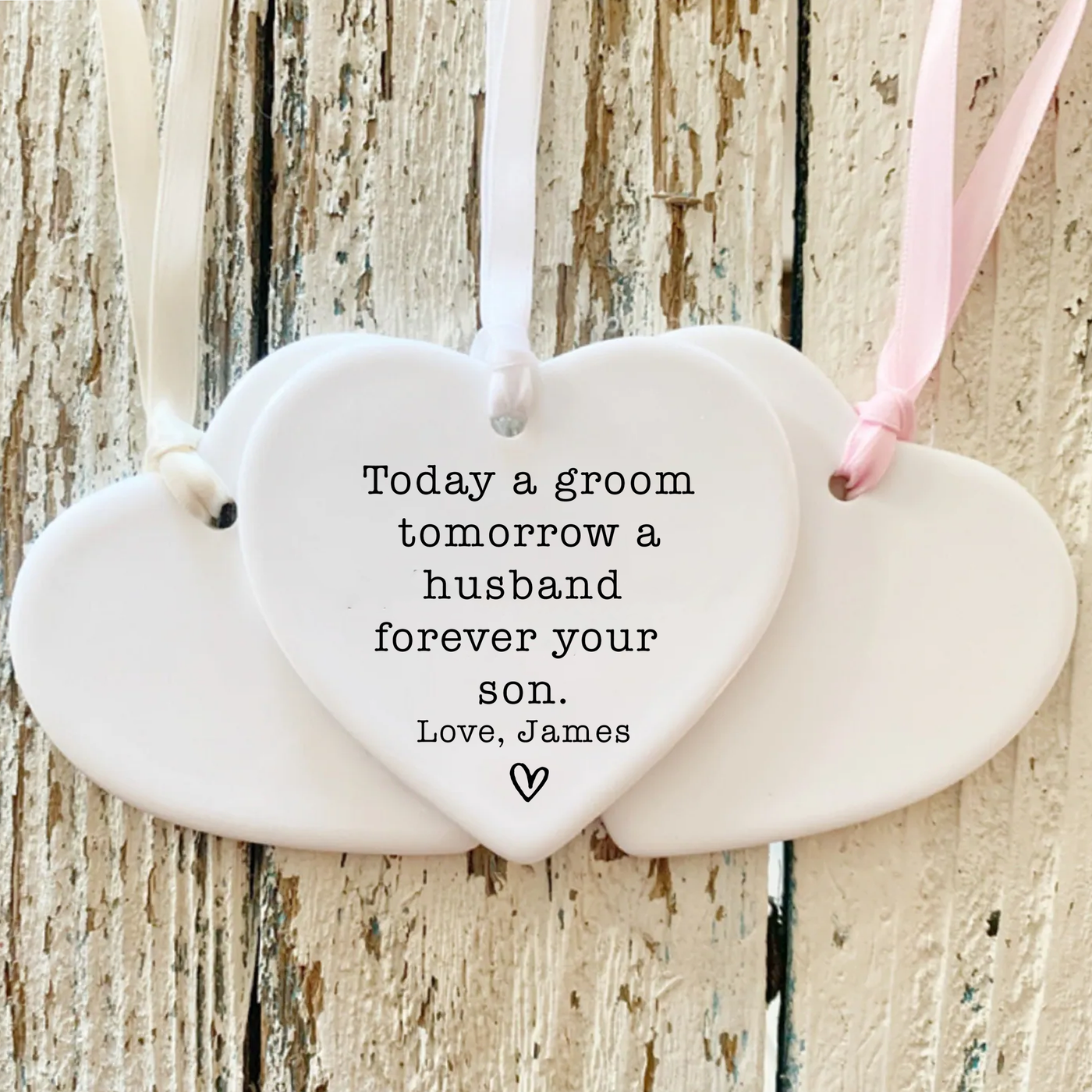 Groom Gift Heart Ornament Keepsake