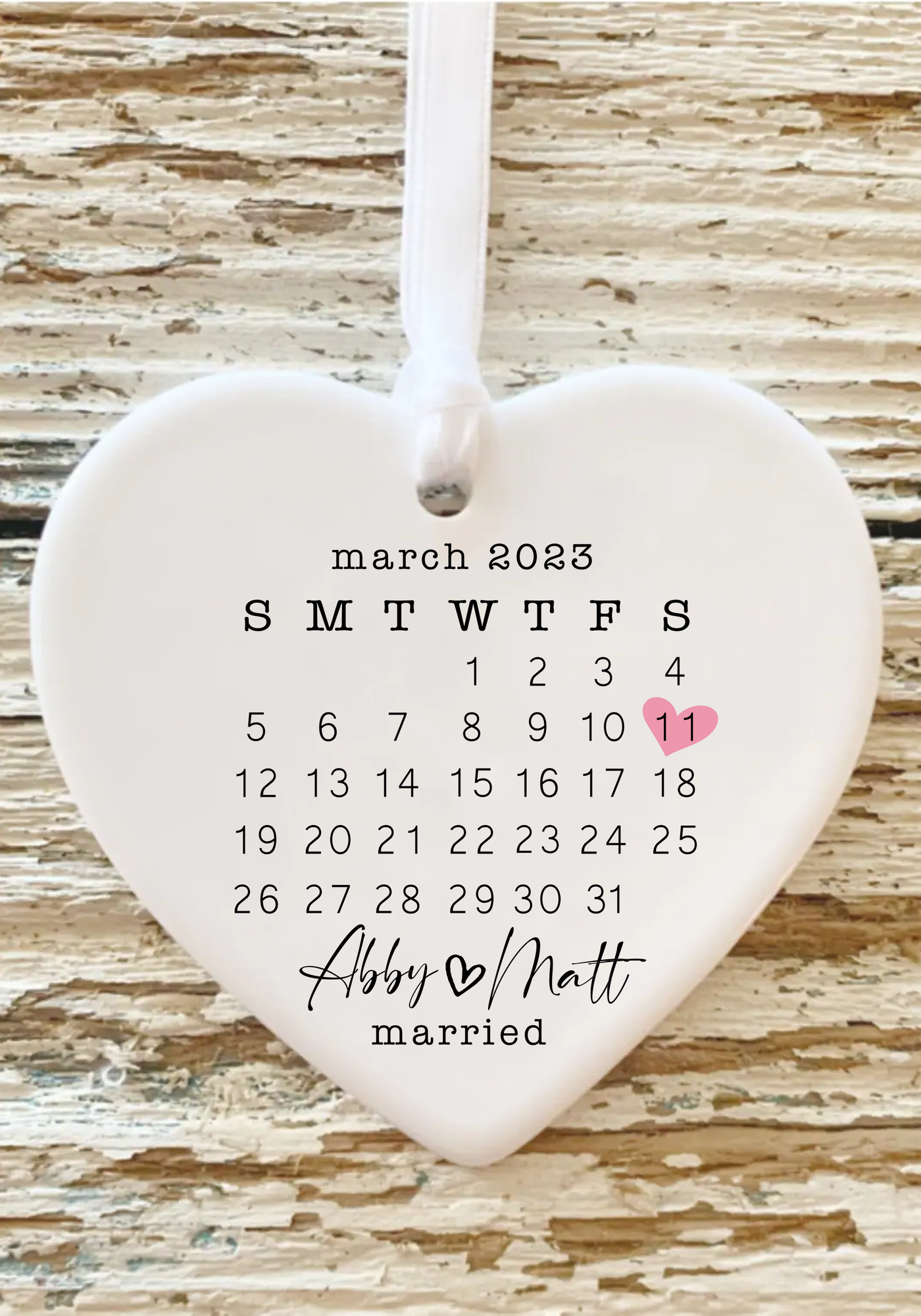 Married Heart Ornament Keepsake