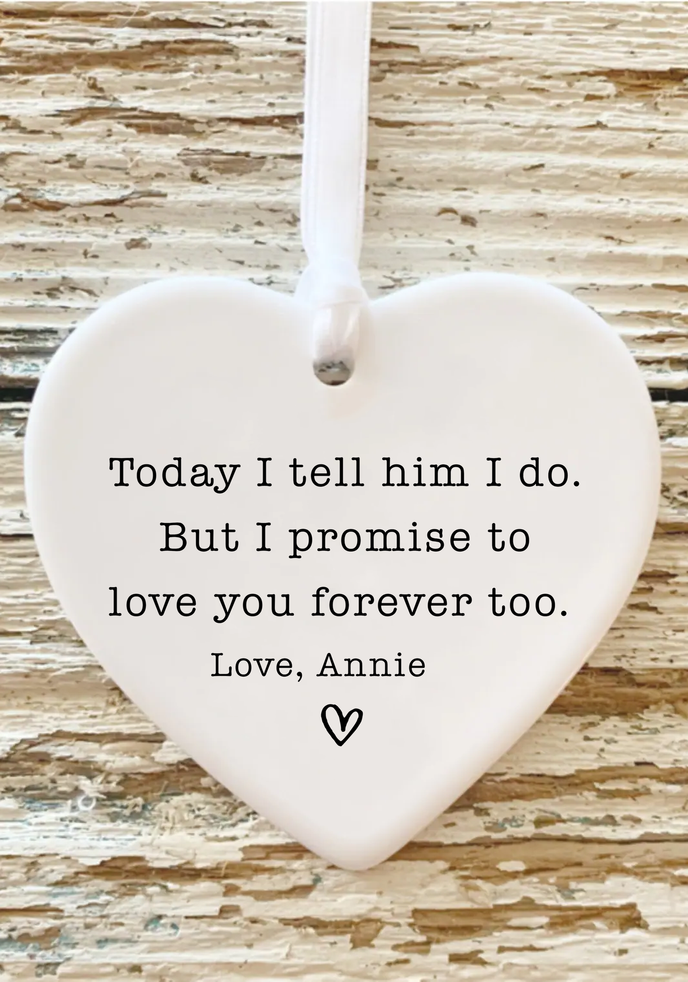 I Do Wedding Gift Heart Ornament