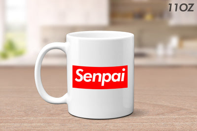 Senpai Mug - White Ceramic 11 OZ Coffee Mug - Gift for her - Gift for him - Holiday Gift - Parody - Funny Mug - Japan - Anime - Manga - Meme
