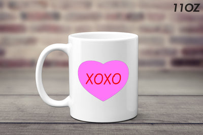 XOXO Hugs and Kisses Mug - White Ceramic 11 OZ Mug - Gift for her - Kitchen - Romance - Love - Quotes - Valentine's Day - Home - Couples