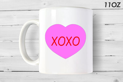XOXO Hugs and Kisses Mug - White Ceramic 11 OZ Mug - Gift for her - Kitchen - Romance - Love - Quotes - Valentine's Day - Home - Couples