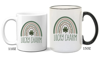 Lucky Charm Rainbow Mugs For Saint Patrick's Day and Every Day Luck - Irish Luck Mugs - Clover Rainbow Mug Design