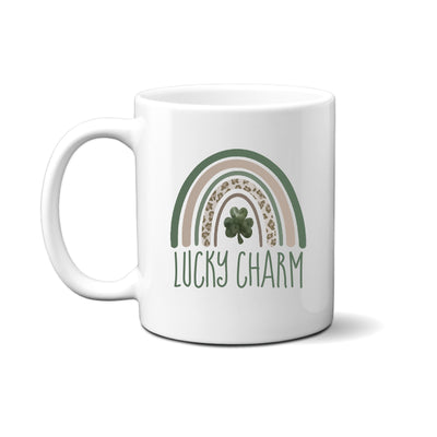 Lucky Charm Rainbow Mugs For Saint Patrick's Day and Every Day Luck - Irish Luck Mugs - Clover Rainbow Mug Design