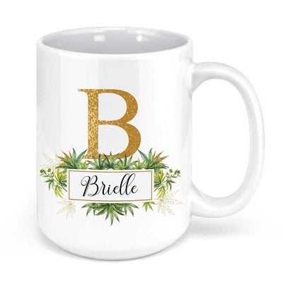 Marihuana Pot Leaves Monogram Mug