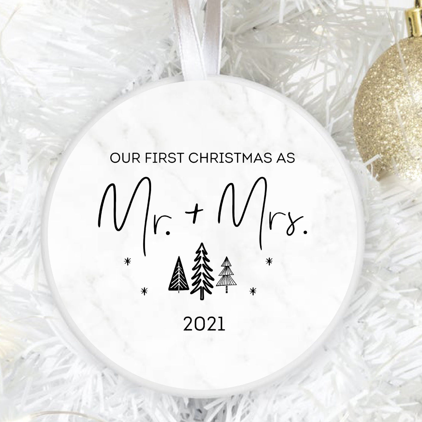 Personalized Married Couple Christmas Ornament