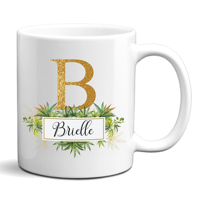 Marihuana Pot Leaves Monogram Mug