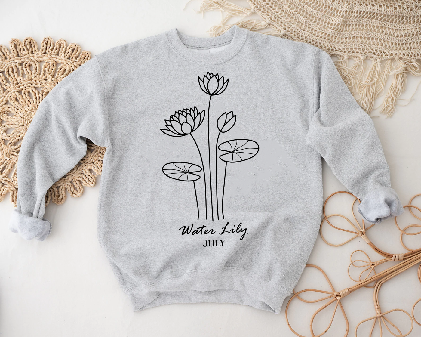 Birth Month July-Water Lillies Sweatshirt