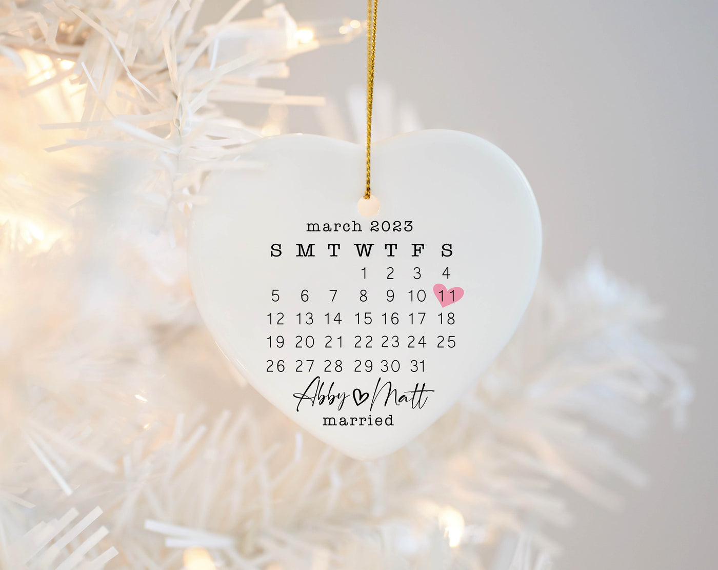 Married Heart Ornament Keepsake