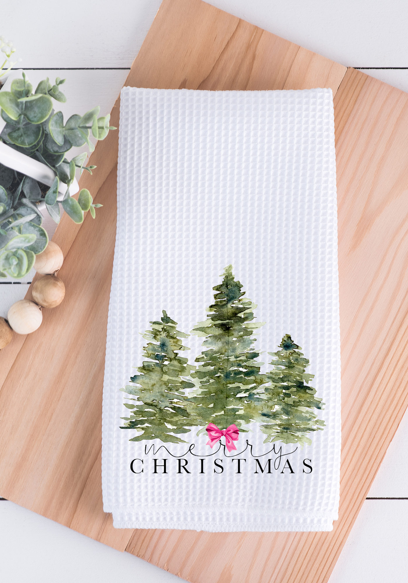 Merry Christmas Woodland Kitchen Towel