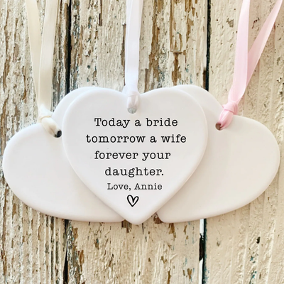 Bride Gift Heart Ornament Keepsake